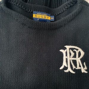 !NEW! Ralph Lauren Logo Monogram Rugby Ribbed Sweater